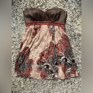 BCBG Max Azria silk strapless dress Tube Aline twirl size 10 woman